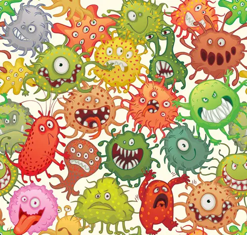 Cartoon bacteria